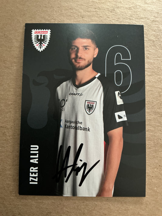 Izer Aliu, Switzerland 🇨🇭 FC Aarau 2024/25 hand signed