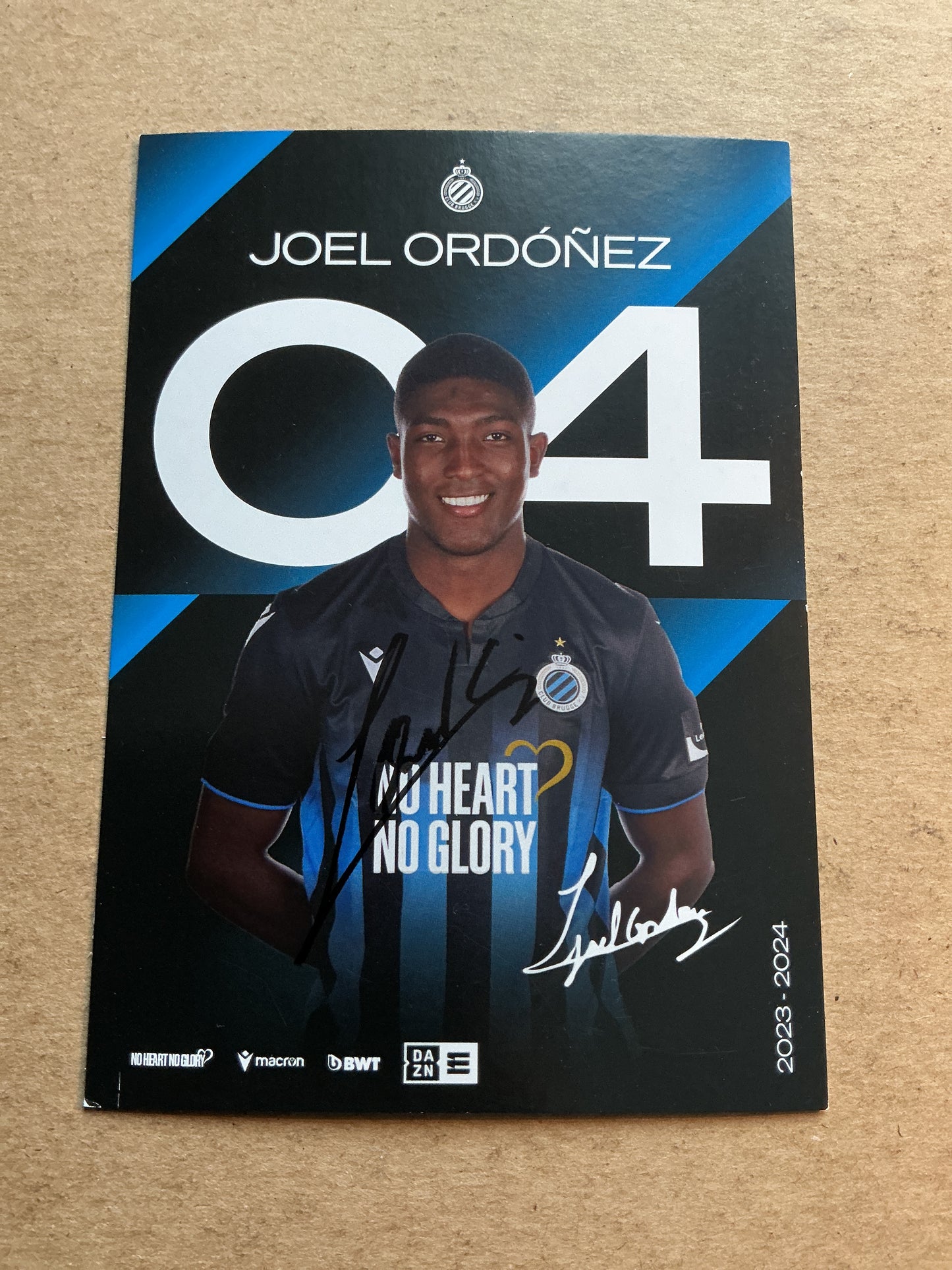 Joel Ordóñez, Ecuador 🇪🇨 Club Brugge 2023/24 hand signed