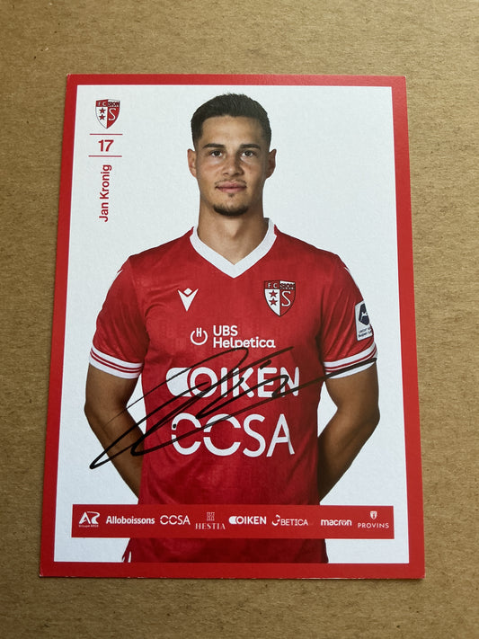 Jan Kronig, Switzerland 🇨🇭 FC Sion 2024/25 hand signed