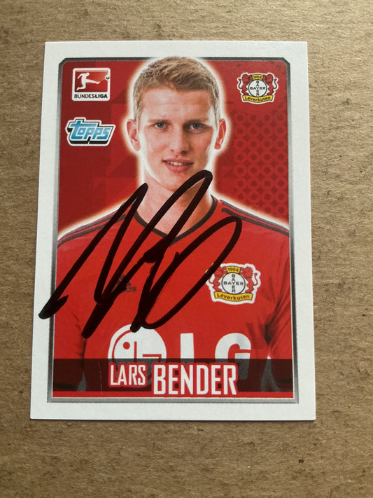 Lars Bender, Germany 🇩🇪 Bayer 04 Leverkusen 2014/15 Topps hand signed