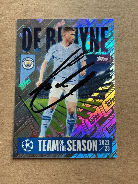 Kevin De Bruyne, Belgium 🇧🇪 Manchester City 2023/24 Topps hand signed
