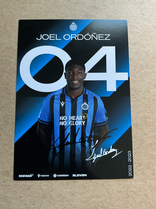 Joel Ordonez, Ecuador 🇪🇨 Club Brugge 2022/23 hand signed