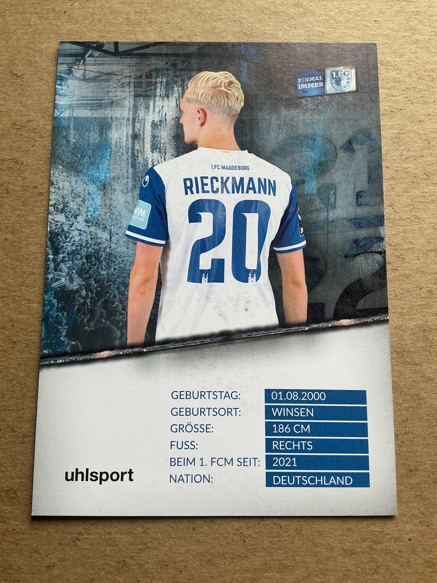 Julian Rieckmann, Germany 🇩🇪 1.FC Magdeburg 2021/22 hand signed