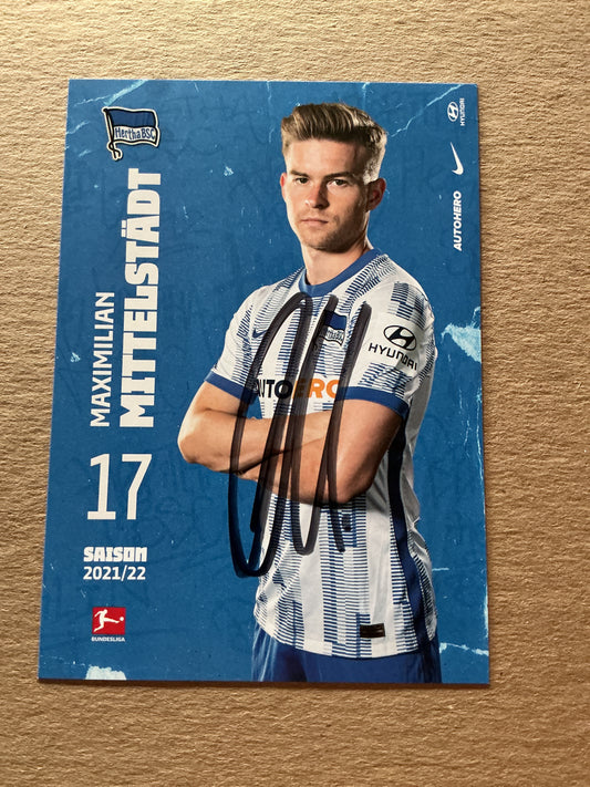 Maximilian Mittelstädt, Germany 🇩🇪 Hertha BSC Berlin 2021/22 hand signed