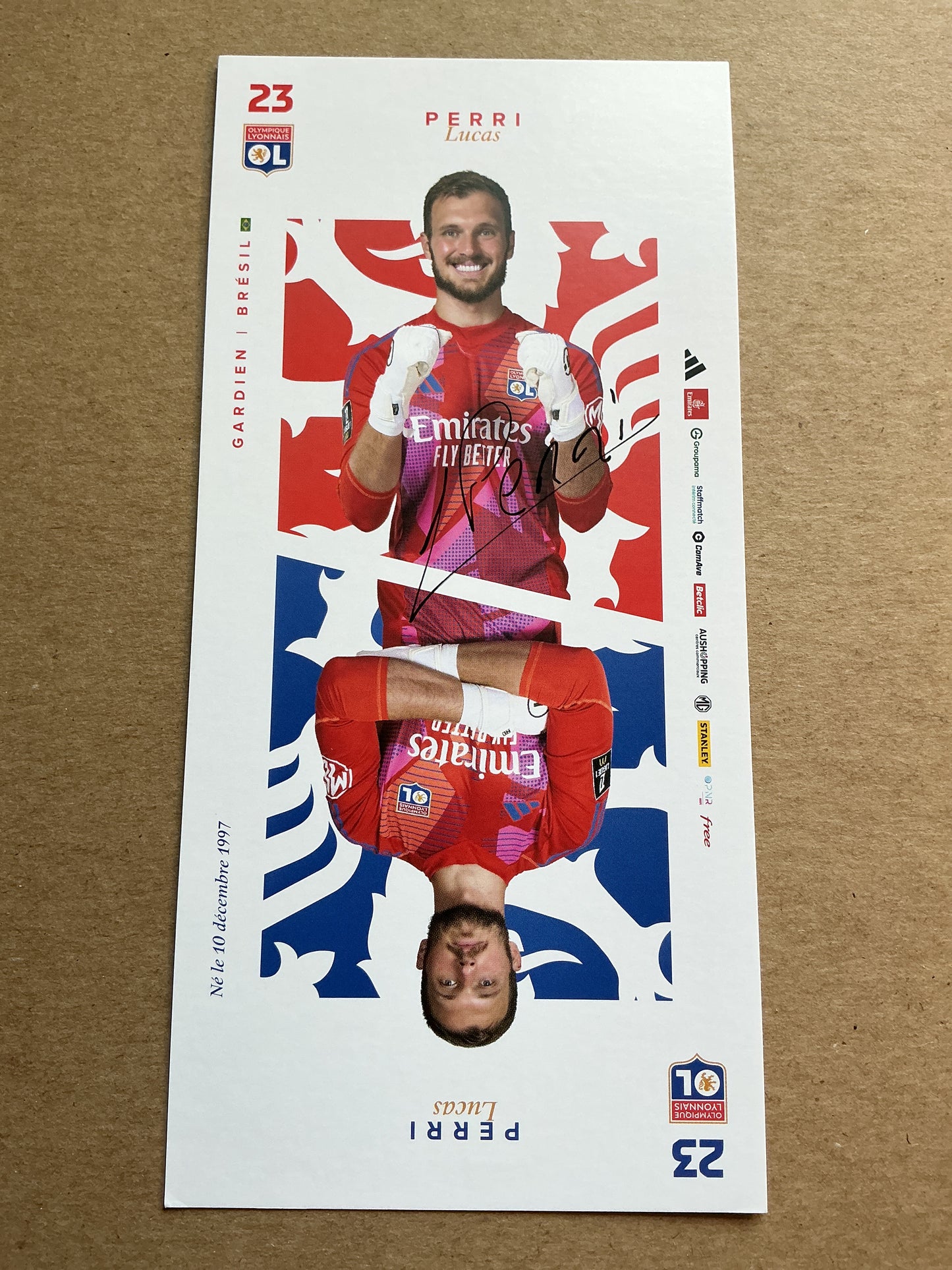 Lucas Perri, Brazil 🇧🇷 Olympique Lyon 2024/25 hand signed