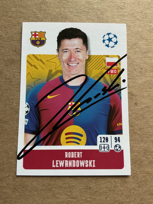 Robert Lewandowski, Poland 🇵🇱 FC Barcelona 2024/25 Topps hand signed