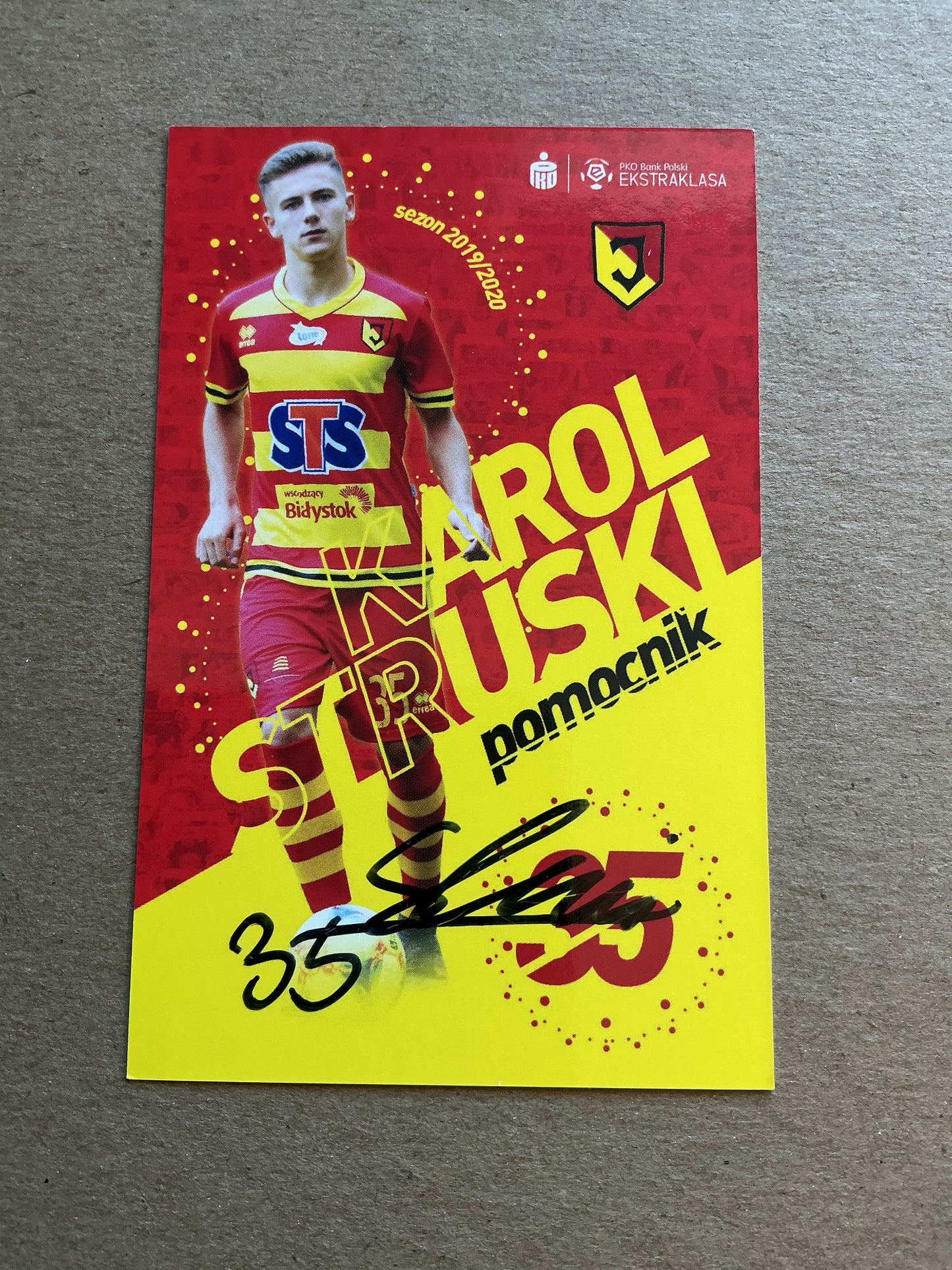 Karol Struski, Poland 🇵🇱 Jagiellonia Bialystok 2019/20 hand signed