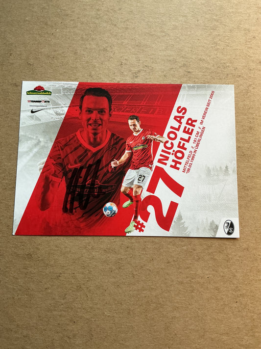 Nicolas Höfler, Germany 🇩🇪 SC Freiburg 2021/22 hand signed