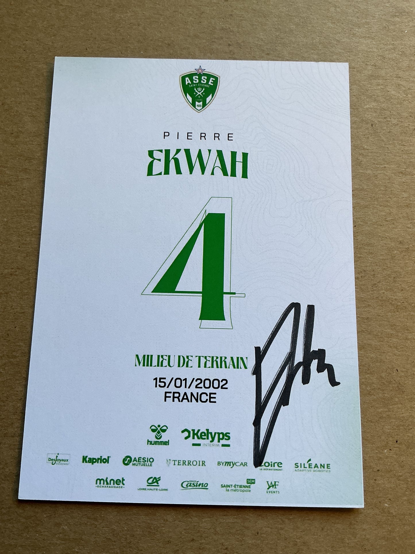 Pierre Ekwah, France 🇫🇷 AS Saint-Etienne 2024/25 hand signed