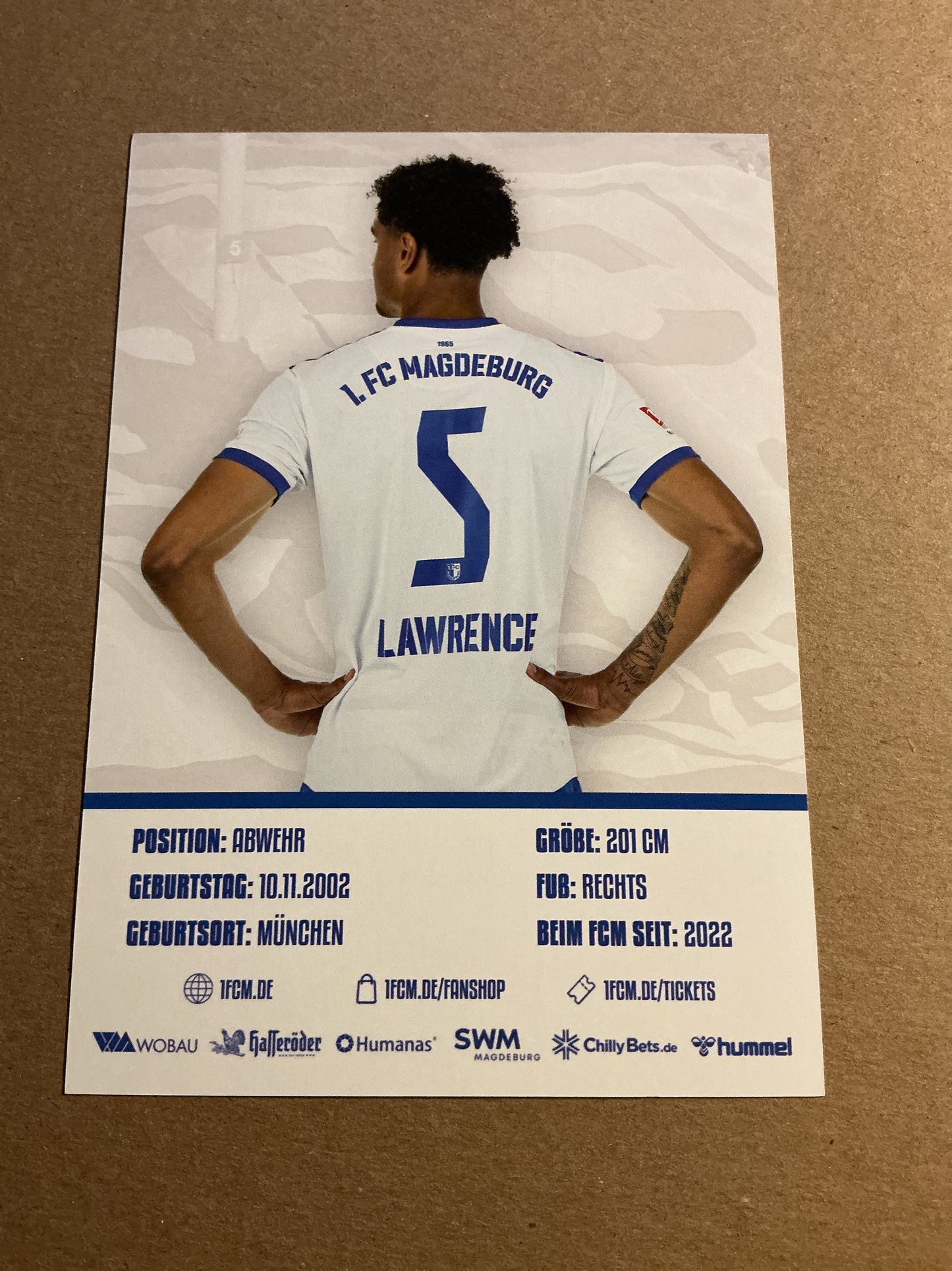 Jamie Lawrence, Germany 🇩🇪 1.FC Magdeburg 2023/24 hand signed