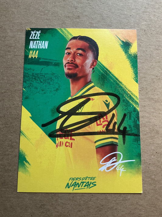 Nathan Zeze, France 🇫🇷 FC Nantes 2023/24 hand signed