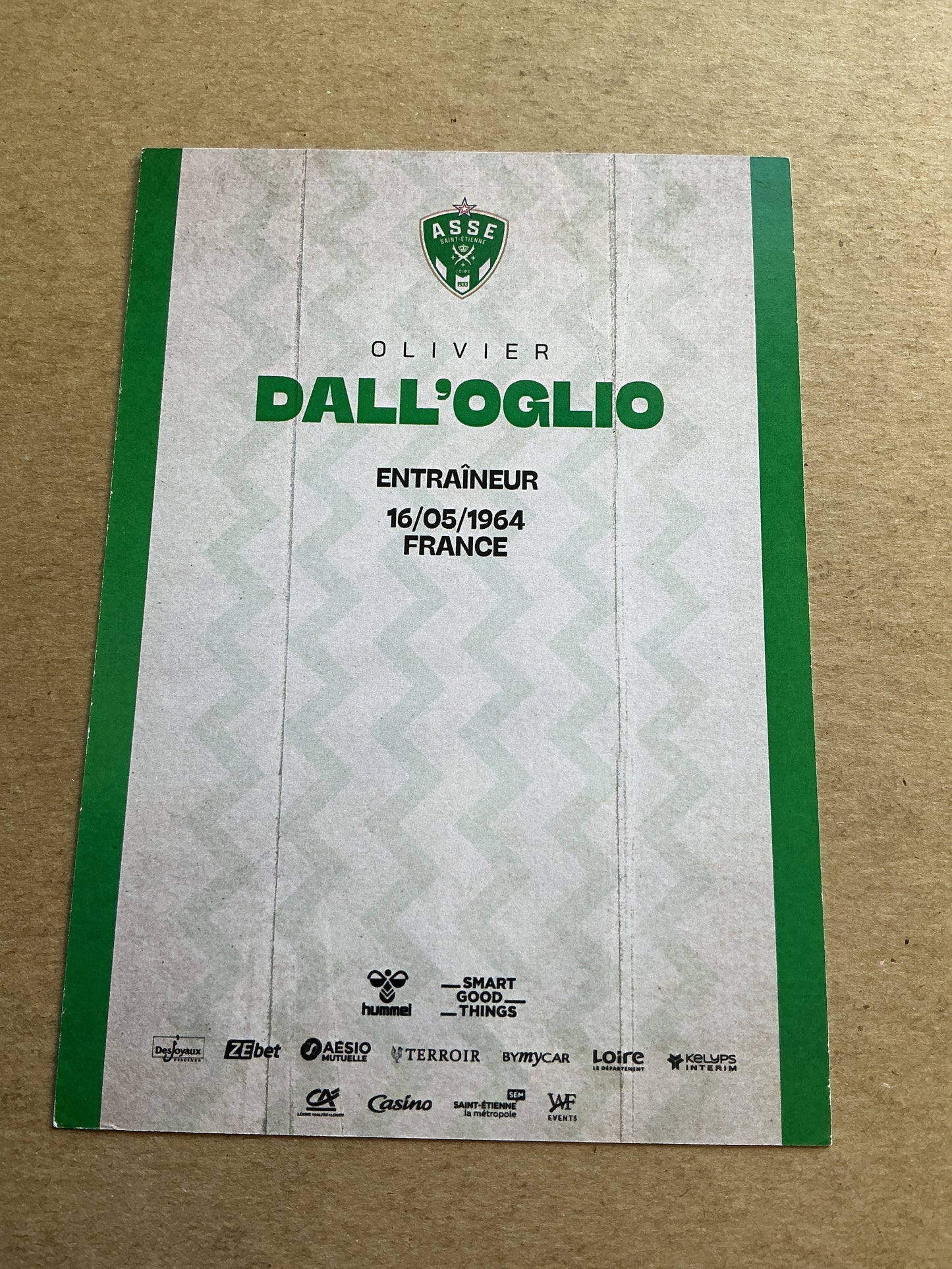 Olivier Dall‘Oglio, France 🇫🇷 AS Saint-Etienne 2023/24 hand signed
