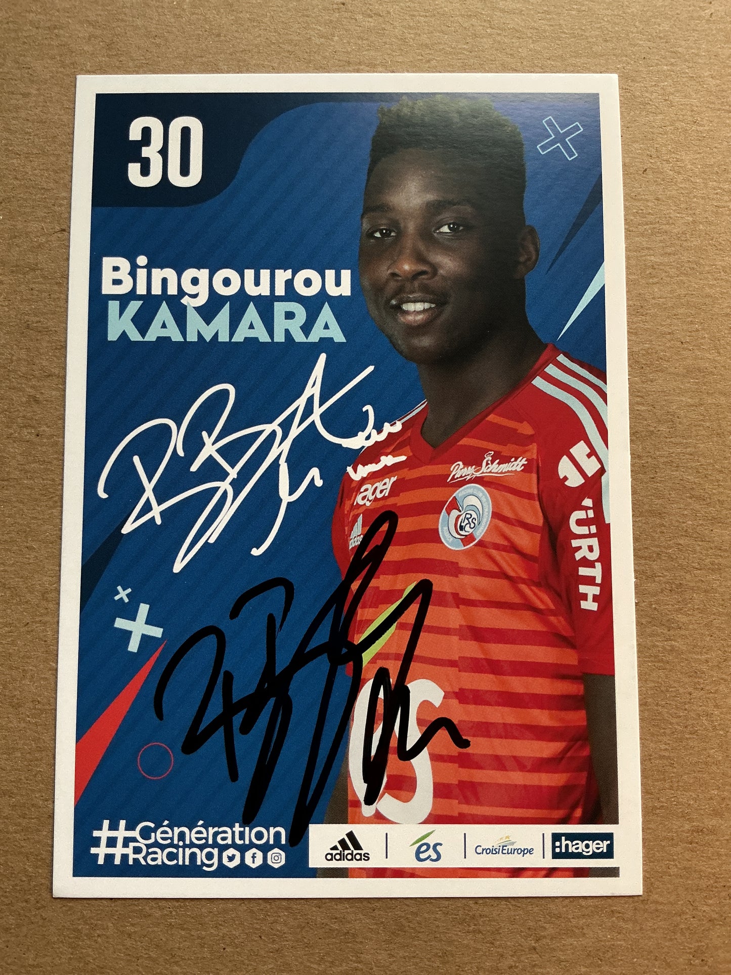 Bingourou Kamara, France 🇫🇷 RC Strasbourg 2019/20 hand signed