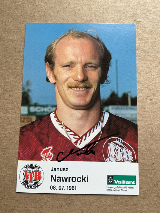 Janusz Nawrocki, Poland 🇵🇱 VfB Mödling 1992/93 hand signed