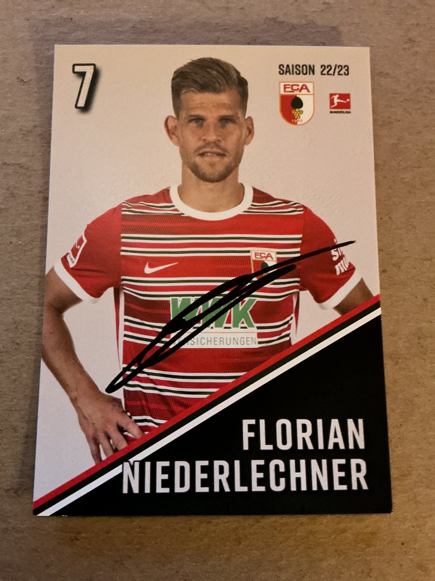 Florian Niederlechner, Germany 🇩🇪 FC Augsburg 2022/23 hand signed