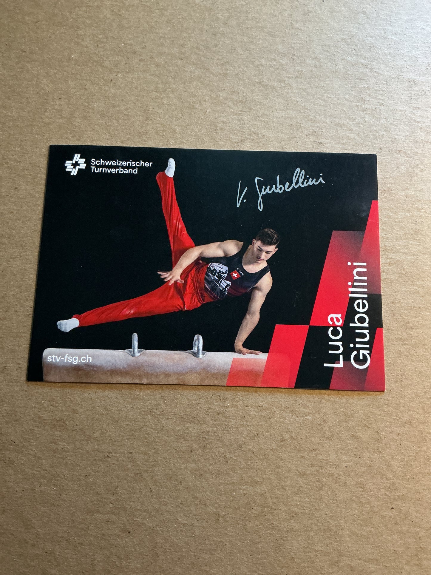 Luca Giubellini, Switzerland 🇨🇭 Gymnastics Sports 2025 hand signed
