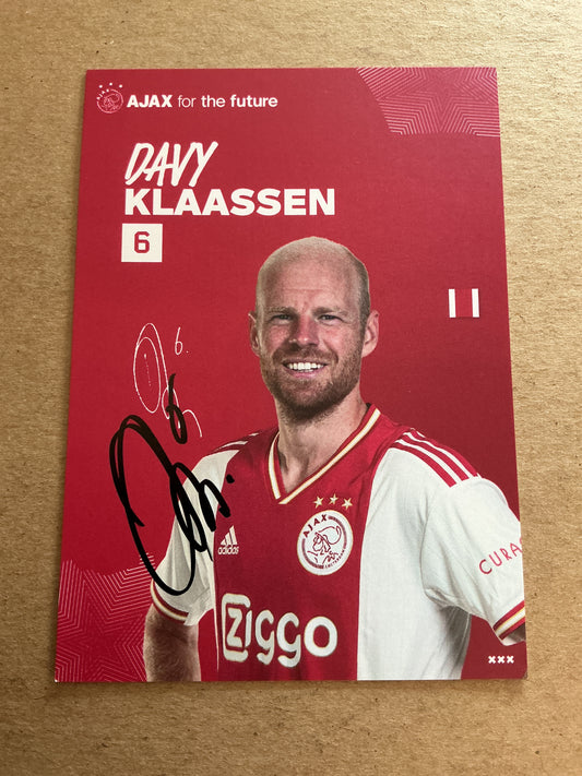 Davy Klaassen, Netherlands 🇳🇱 Ajax Amsterdam 2022/23 hand signed