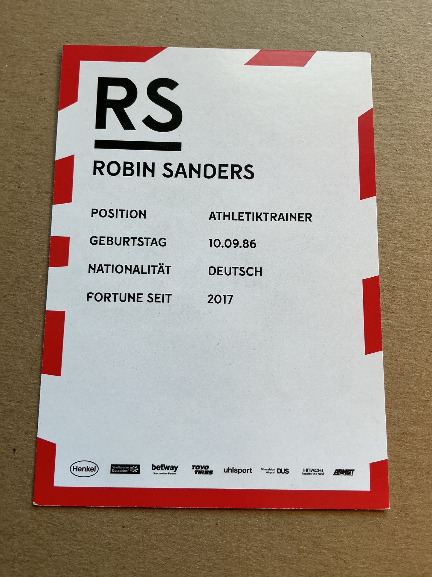 Robin Sanders, Germany 🇩🇪 Fortuna Düsseldorf 2019/20 hand signed