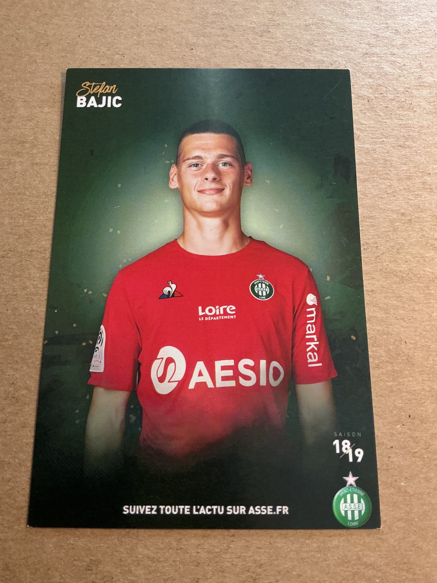 Stefan Bajic, France 🇫🇷 AS Saint-Etienne 2018/19 hand signed