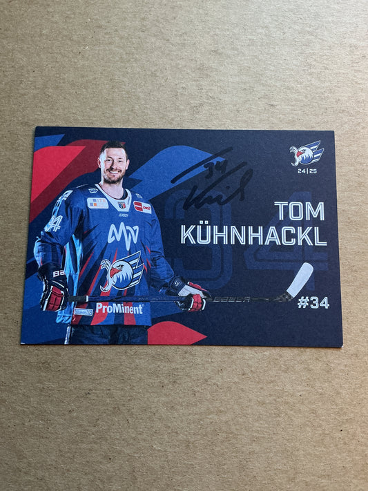 Tom Kühnhackl, Germany 🇩🇪 Adler Mannheim 2024/25 hand signed