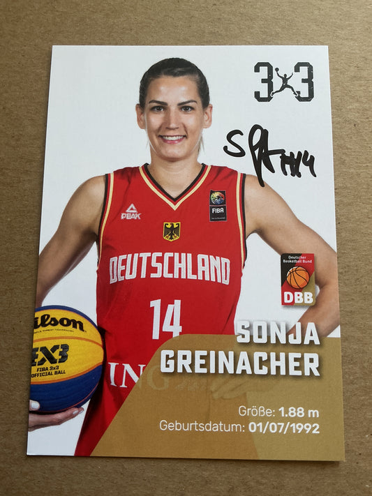 Sonja Greinacher, Germany 🇩🇪 Basketball 3x3  Summer Olympics 2024 hand signed