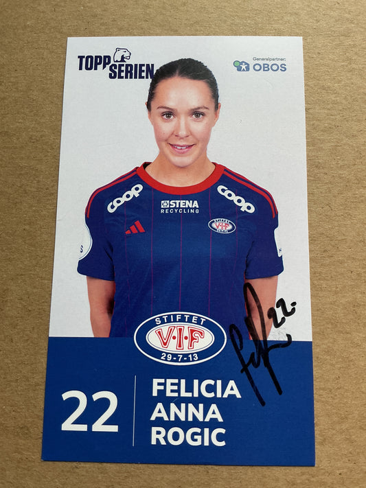 Felicia Anna Rogic, Sweden 🇸🇪 Vålerenga IF 2023/24 hand signed