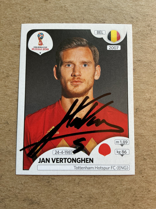 Jan Vertonghen, Belgium 🇧🇪 FIFA World Cup 2018 Panini hand signed
