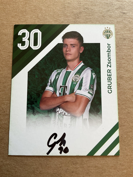 Zsombor Gruber, Hungary 🇭🇺 Ferencvaros TC 2024/25 hand signed