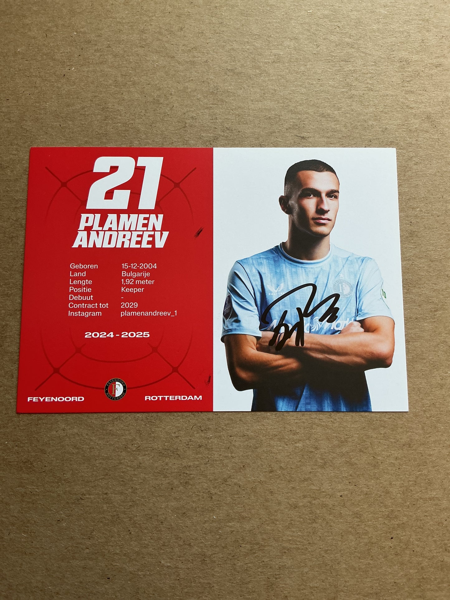 Plamen Andreev, Bulgaria 🇧🇬 Feyenoord Rotterdam 2024/25 hand signed
