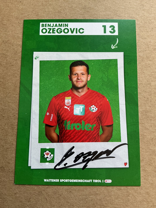 Benjamin Ozegovic, Austria 🇦🇹 WSG Tirol 2023/24 hand signed