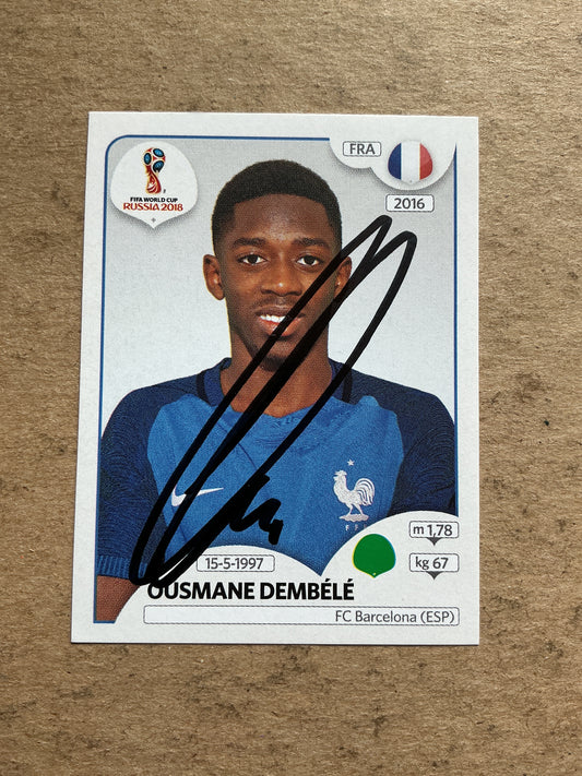 Ousmane Dembélé, France 🇫🇷 FIFA World Cup 2018 Panini hand signed