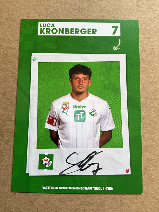 Luca Kronberger, Austria 🇦🇹 WSG Tirol 2023/24 hand signed