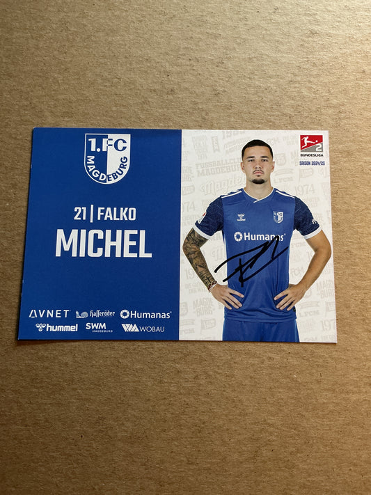 Falko Michel, Germany 🇩🇪 1.FC Magdeburg 2024/25 hand signed
