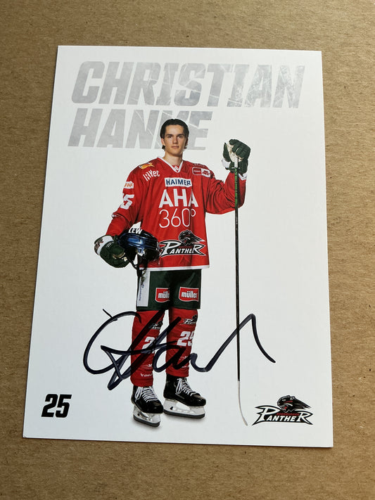 Christian Hanke, Germany 🇩🇪 Augsburg Panther 2023/24 hand signed