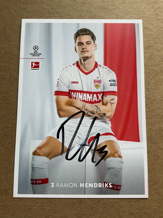 Ramon Hendriks, Netherlands 🇳🇱 VfB Stuttgart 2024/25 hand signed
