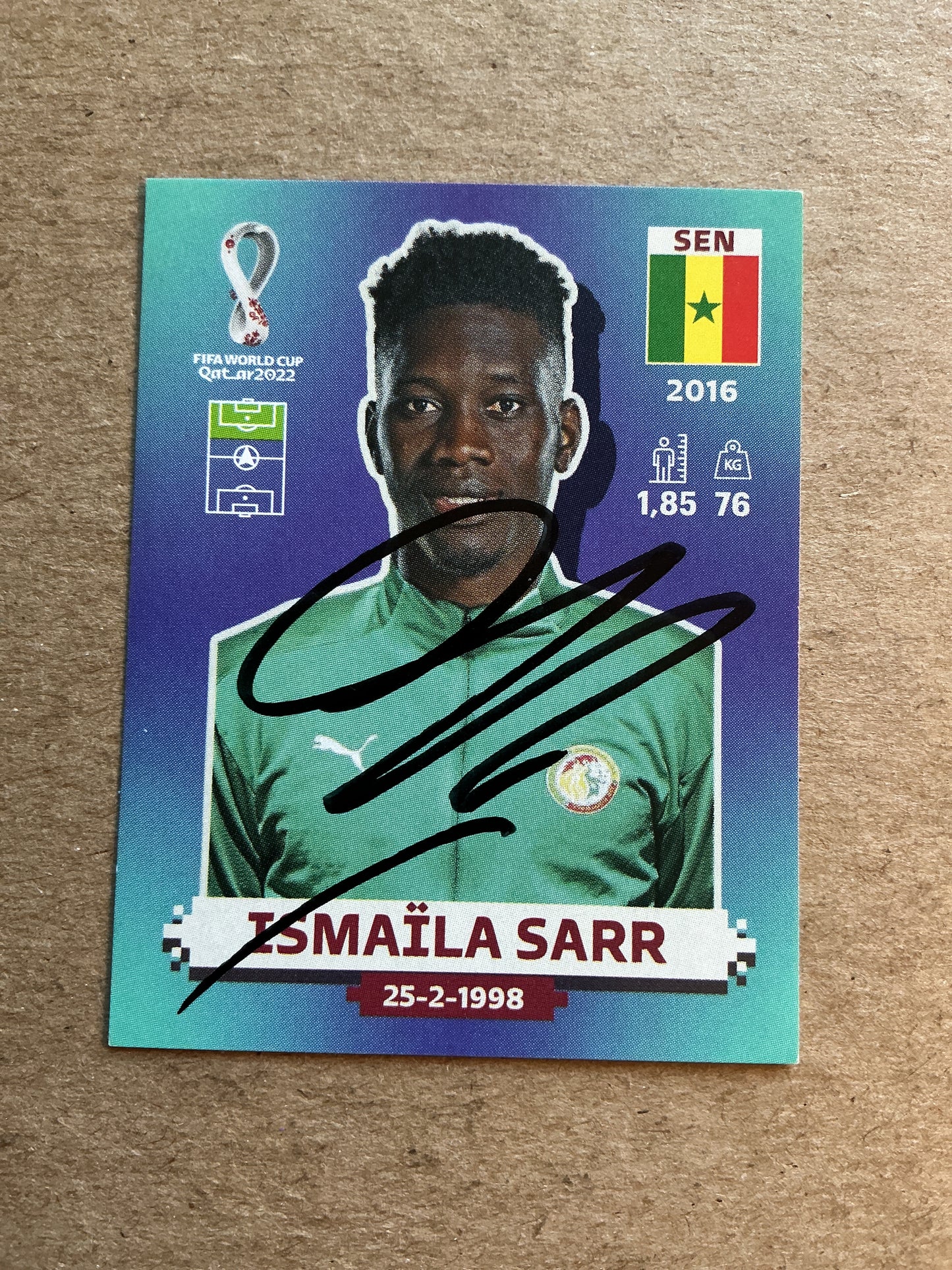 Ismaila Sarr, Senegal 🇸🇳 FIFA World Cup 2022 Panini hand signed