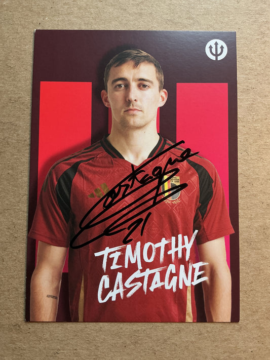 Timothy Castagne, Belgium 🇧🇪 UEFA Euro Cup 2024 hand signed