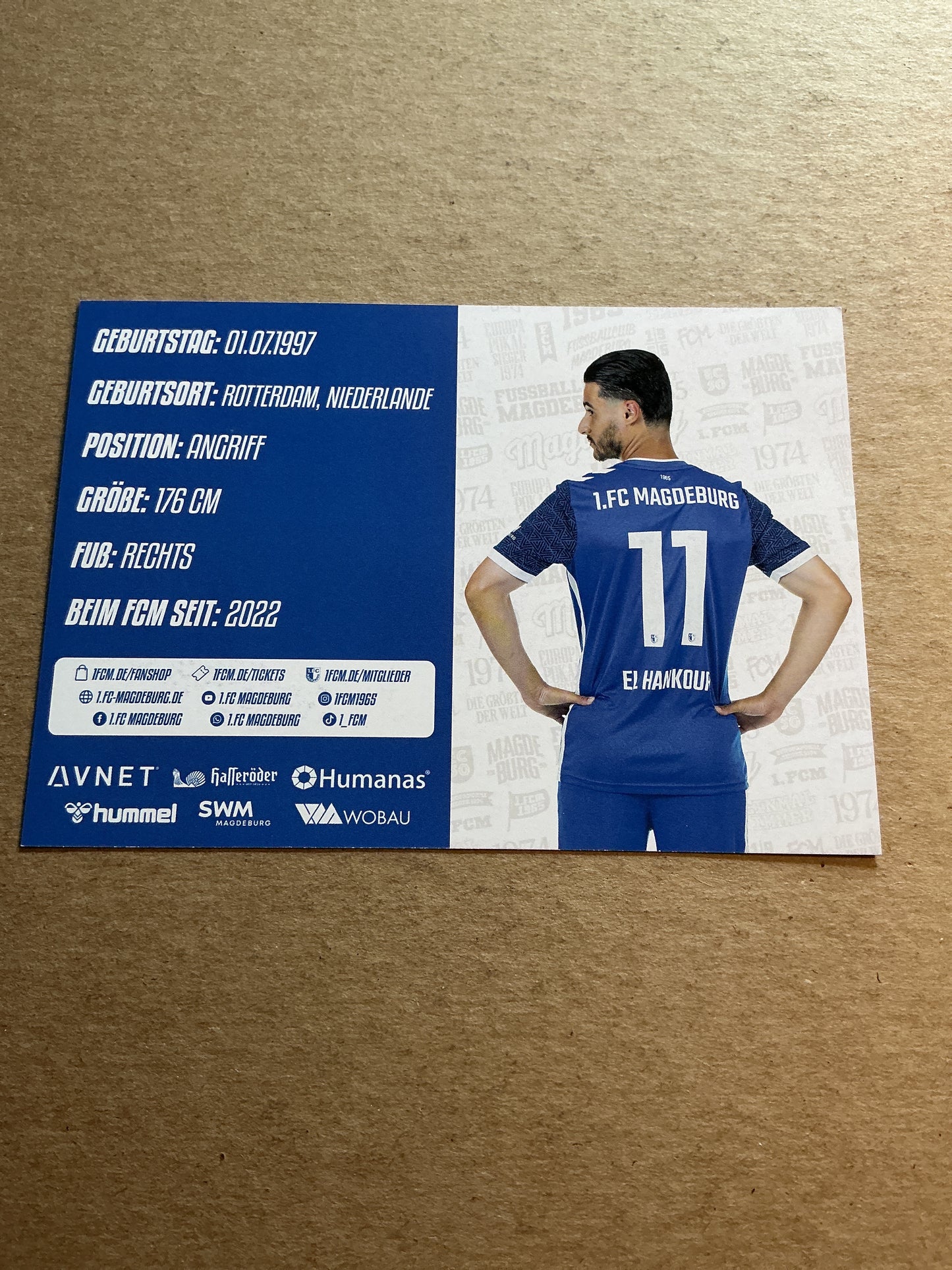 Mo El Hankouri, Netherlands 🇳🇱 1.FC Magdeburg 2024/25 hand signed