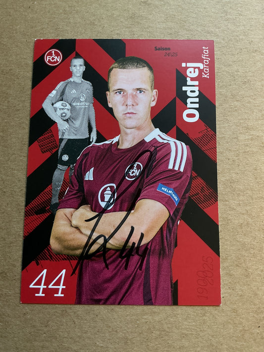 Ondrej Karafiat, Czech Republic 🇨🇿 1.FC Nürnberg 2024/25 hand signed