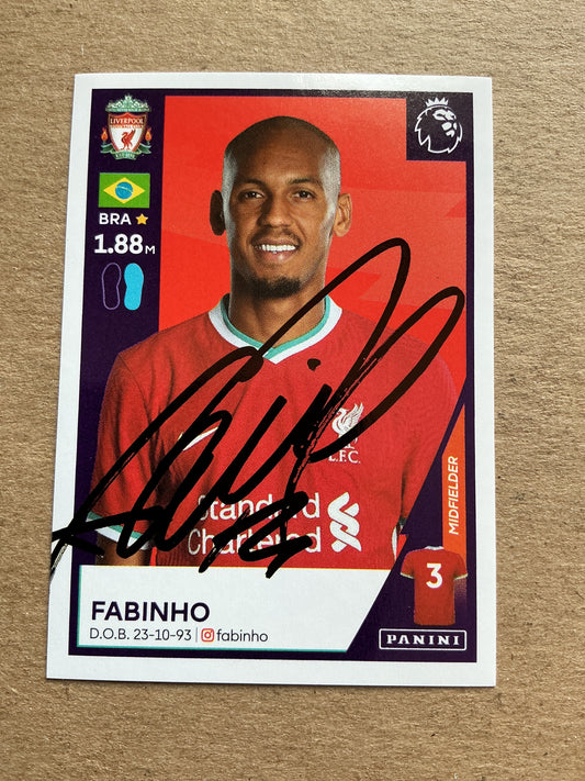 Fabinho, Brazil 🇧🇷 Liverpool FC 2021 Panini hand signed