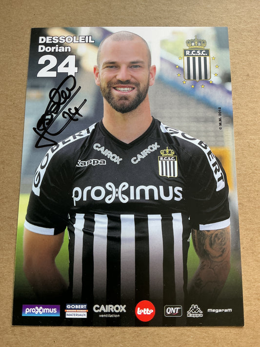 Dorian Dessoleil, Belgium 🇧🇪 Sporting Charleroi 2018/19 hand signed
