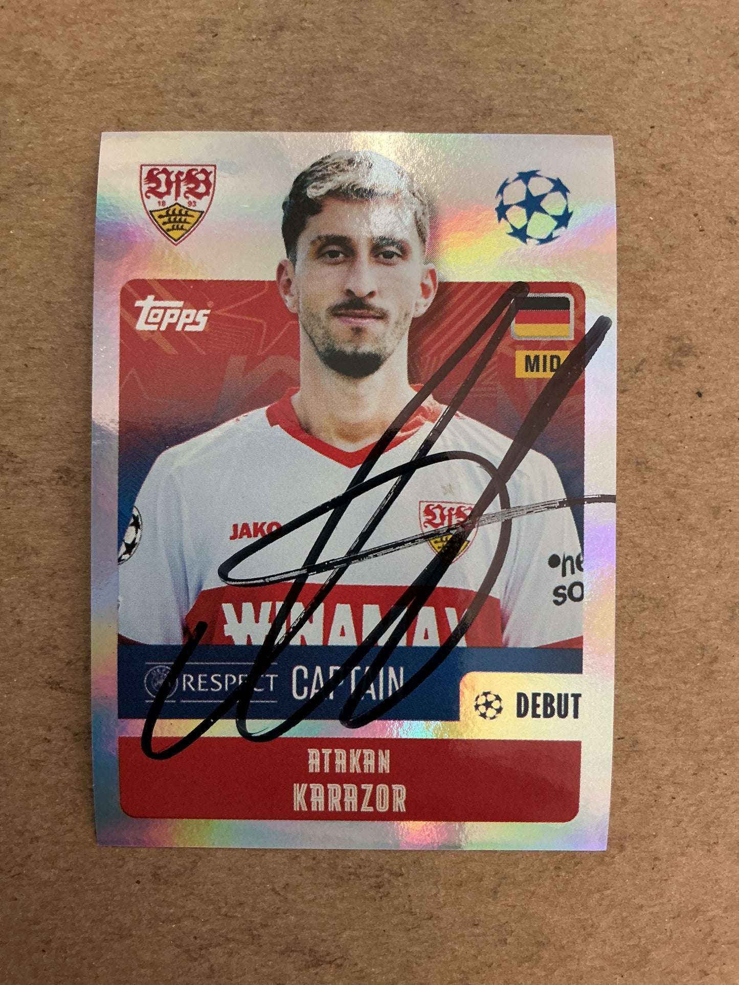 Atakan Karazor, Germany 🇩🇪 VfB Stuttgart 2024/25 Topps hand signed