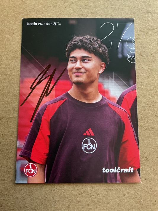 Justin von der Hitz, Germany 🇩🇪 1.FC Nürnberg 2025/26 hand signed