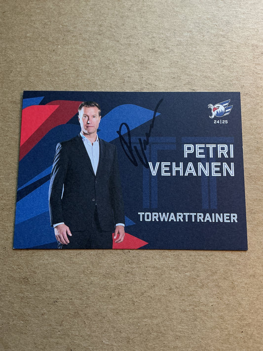 Petri Vehanen, Finland 🇫🇮 Adler Mannheim 2024/25 hand signed