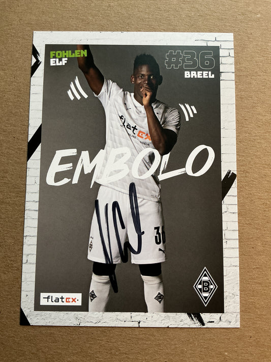 Breel Embolo, Switzerland 🇨🇭 Borussia Mönchengladbach 2020/21 hand signed