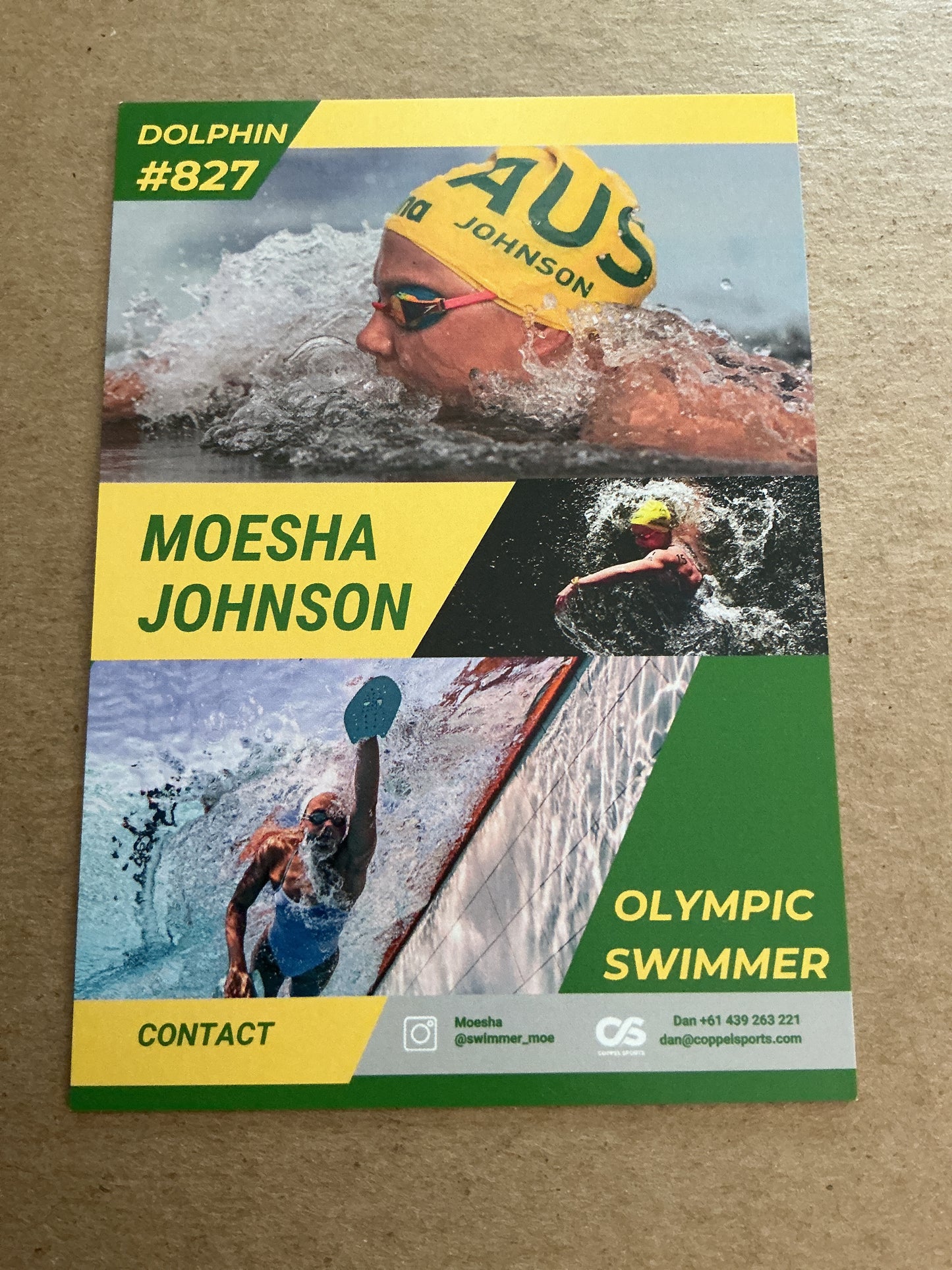 Moesha Johnson, Australia 🇦🇺 Swimming Summer Olympics 2024 hand signed