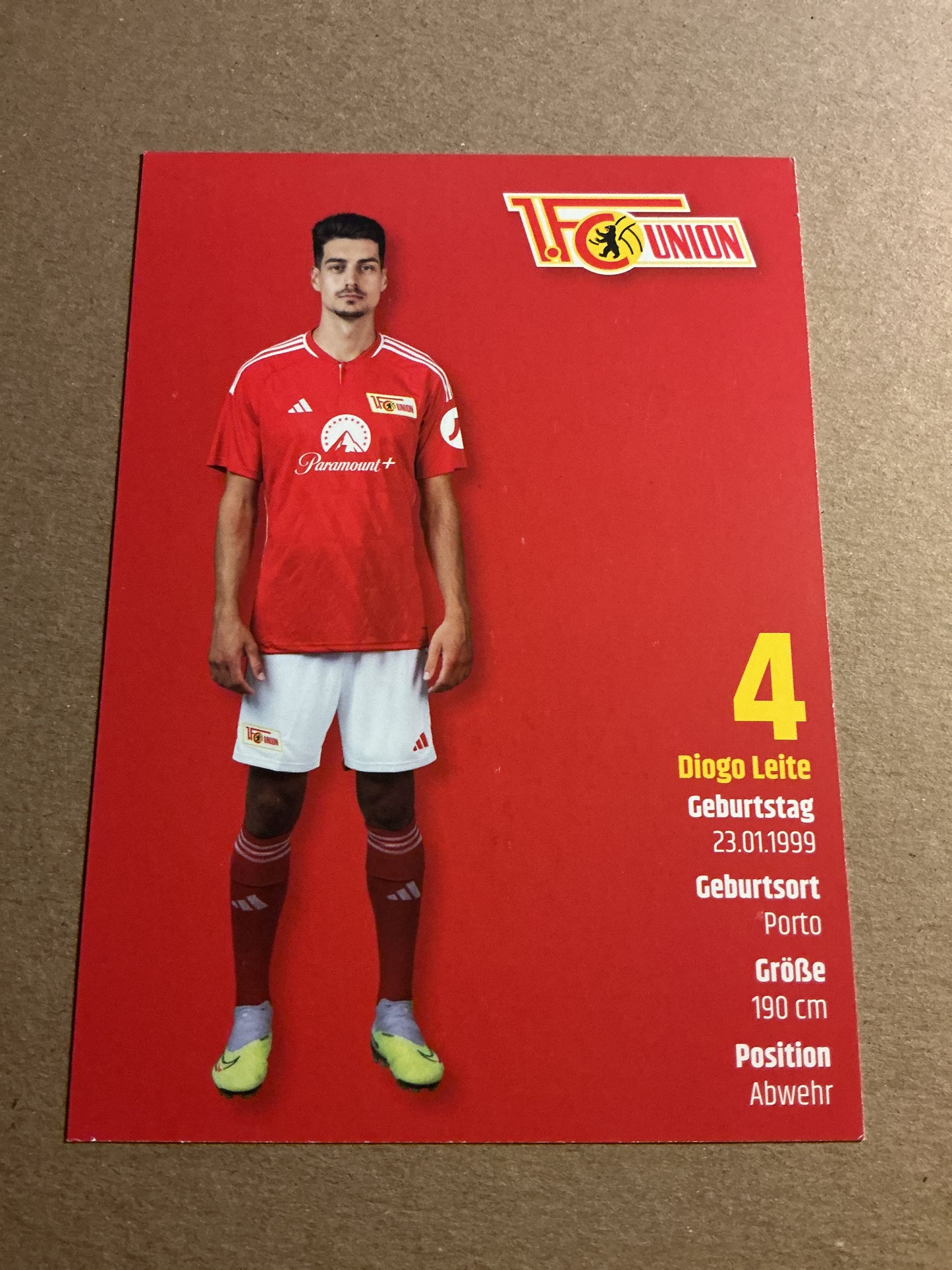 Diogo Leite, Portugal 🇵🇹 1.FC Union Berlin 2023/24 hand signed
