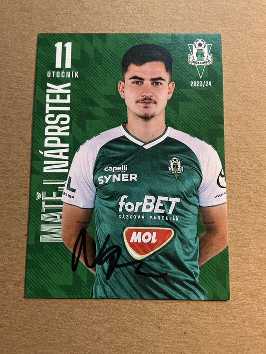 Matěj Náprstek, Czech Republic 🇨🇿 FK Jablonec 2023/24 hand signed