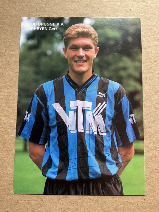 Gert Verheyen, Belgium 🇧🇪 Club Brugge 1992/93 hand signed