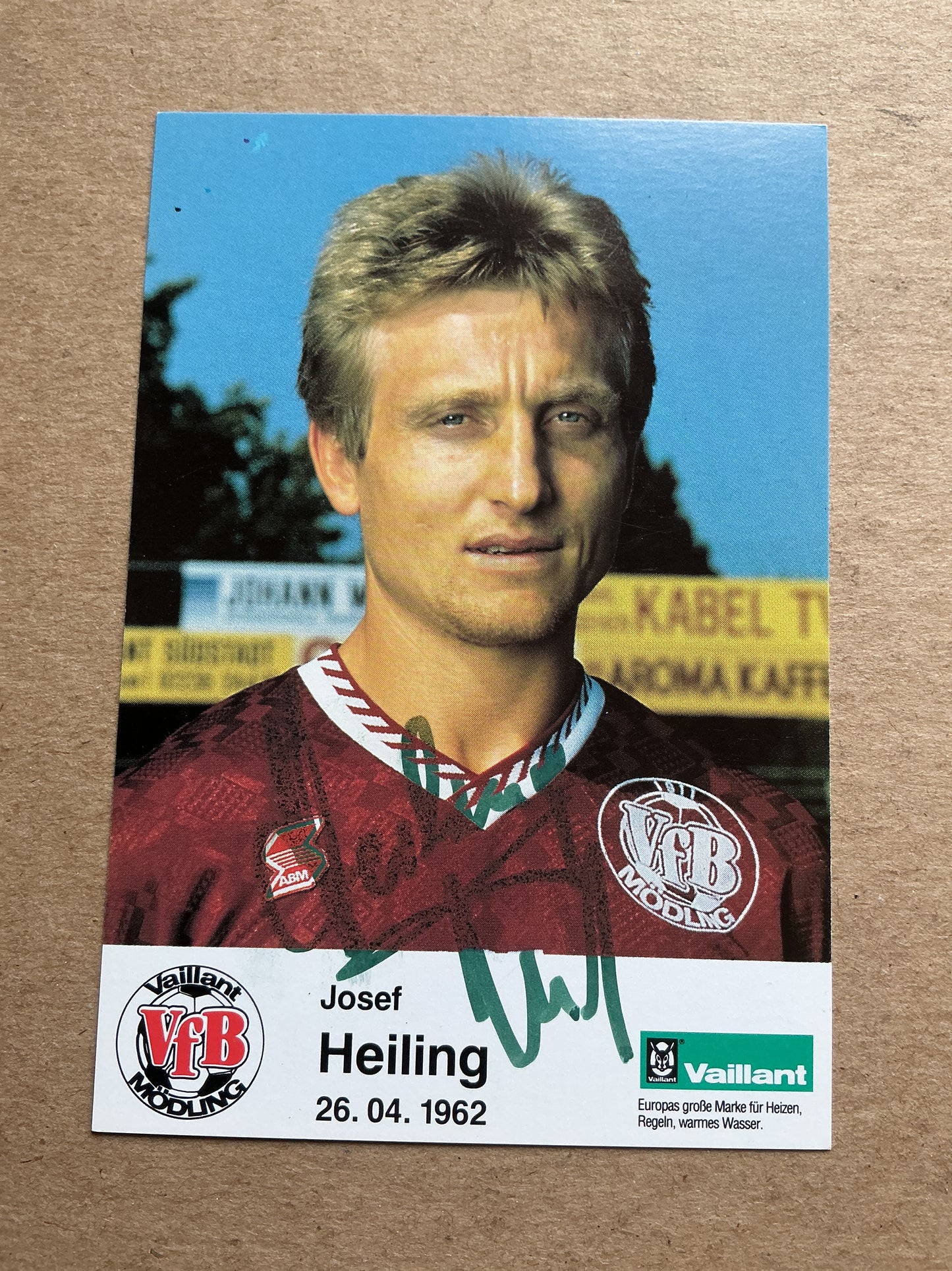 Josef Heiling, Austria 🇦🇹 VfB Mödling 1992/93 hand signed